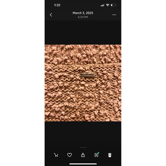 Billabong Womens Furget Me Not Off Shoulder‎ Sweater Pink (Sandy Toes) Sz Small - Picture 7 of 7